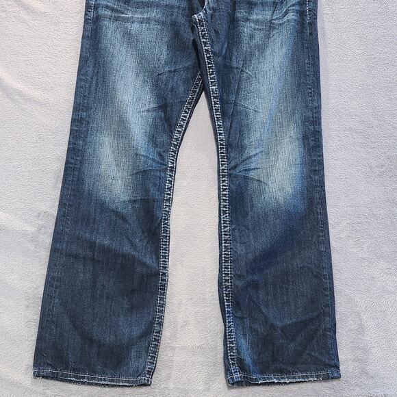 Silver Mens Indigo Medium Wash Gordie Straight Leg Relaxed Fit Jeans Size 34x32 - Picture 3 of 14